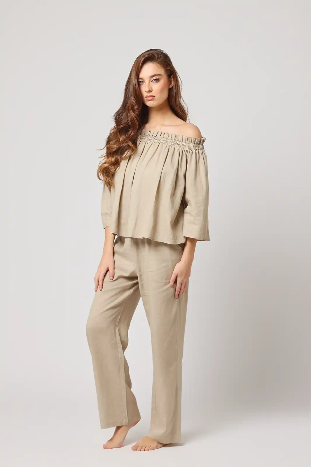 Women Clothing, Sepia Stories, Clothes For Women, Sustainable Cotton Clothing, Organic Women Clothing, Eco Friendly Clothing, Slow Fashion Brand, Slow Fashion Clothing, Ashita Fernandes, Sustainable Luxury Clothing Brands,urja High Waisted Drawstring Trousers, Trousers For Womens, Cotton Linen Trousers, Women Beige Trousers, Formal Women Trousers, Loose Cotton Drawstring Pants