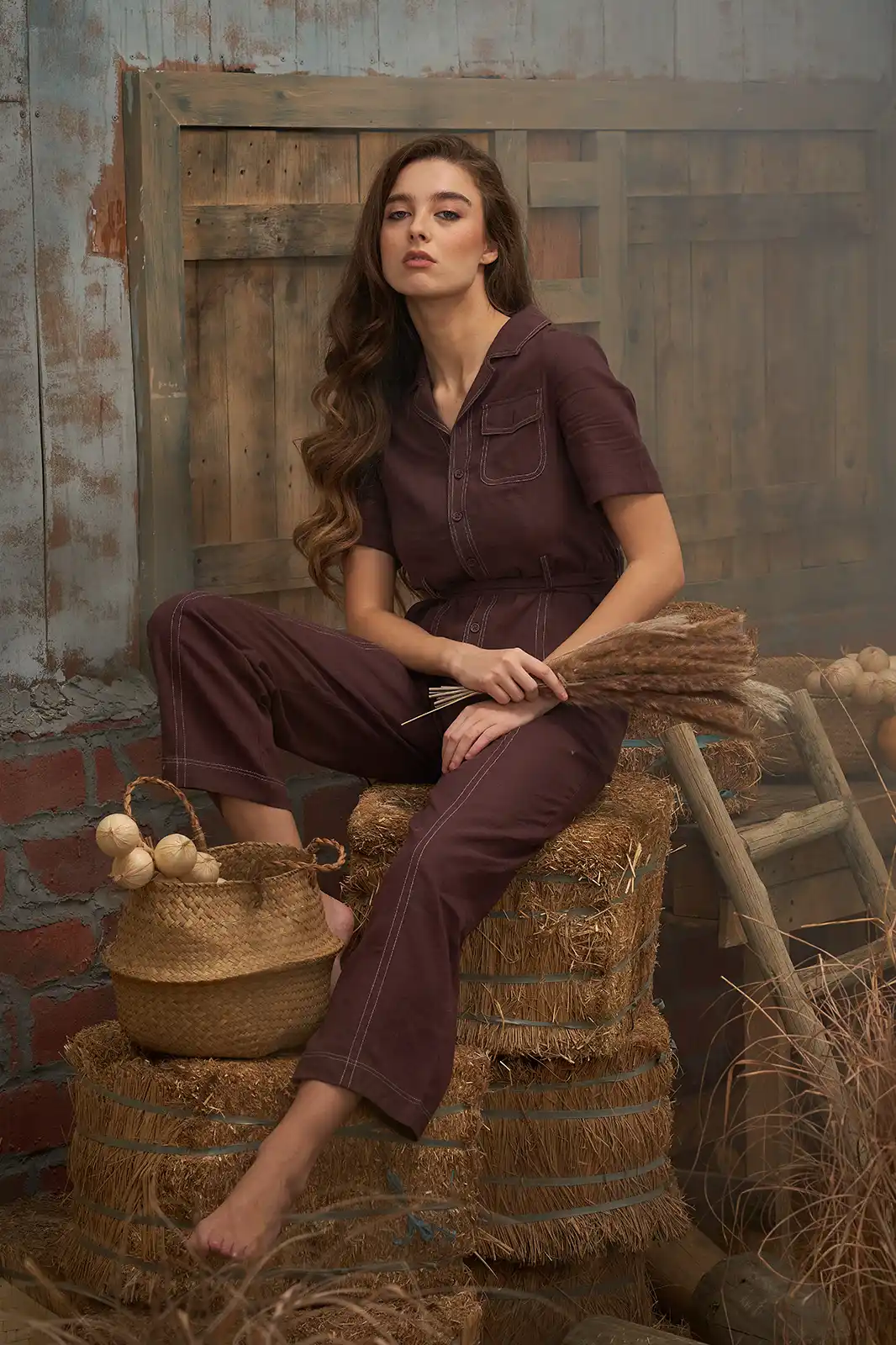 Women Clothing, Sepia Stories, Clothes For Women, Sustainable Cotton Clothing, Organic Women Clothing, Eco Friendly Clothing, Slow Fashion Brand, Slow Fashion Clothing, Ashita Fernandes, Sustainable Luxury Clothing Brands, Noor Cotton Jumpsuits For Women, Jumpsuit Women, Ladies Linen Jumpsuit, Cotton Linen Jumpsuit, Brown Jumpsuit For Women, Jumpsuit Dress