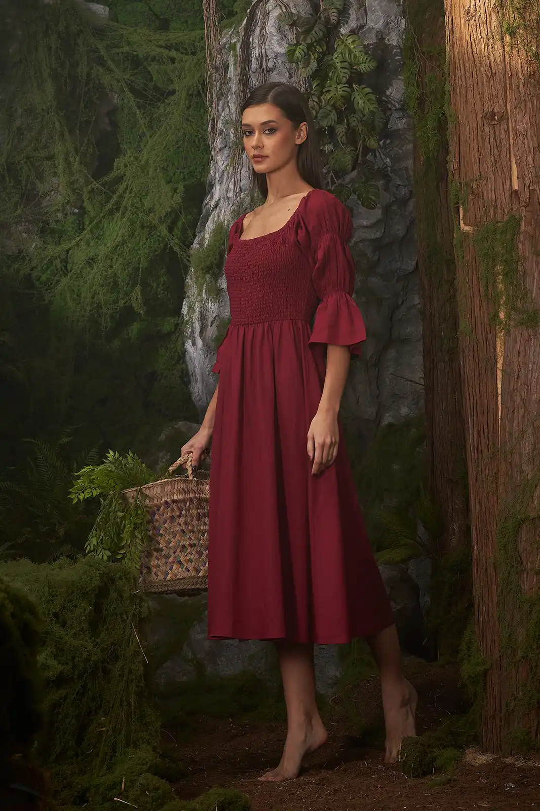 Women Clothing, Sepia Stories, Clothes For Women, Sustainable Cotton Clothing, Organic Women Clothing, Eco Friendly Clothing, Slow Fashion Brand, Slow Fashion Clothing, Ashita Fernandes, Sustainable Luxury Clothing Brands, Tanha U Neck Dress, Sustainable Dress For Women, U Neck Dress Pattern, Linen Dresses For Women, Linen Blend Dresses For Women, U Neck Long Dress