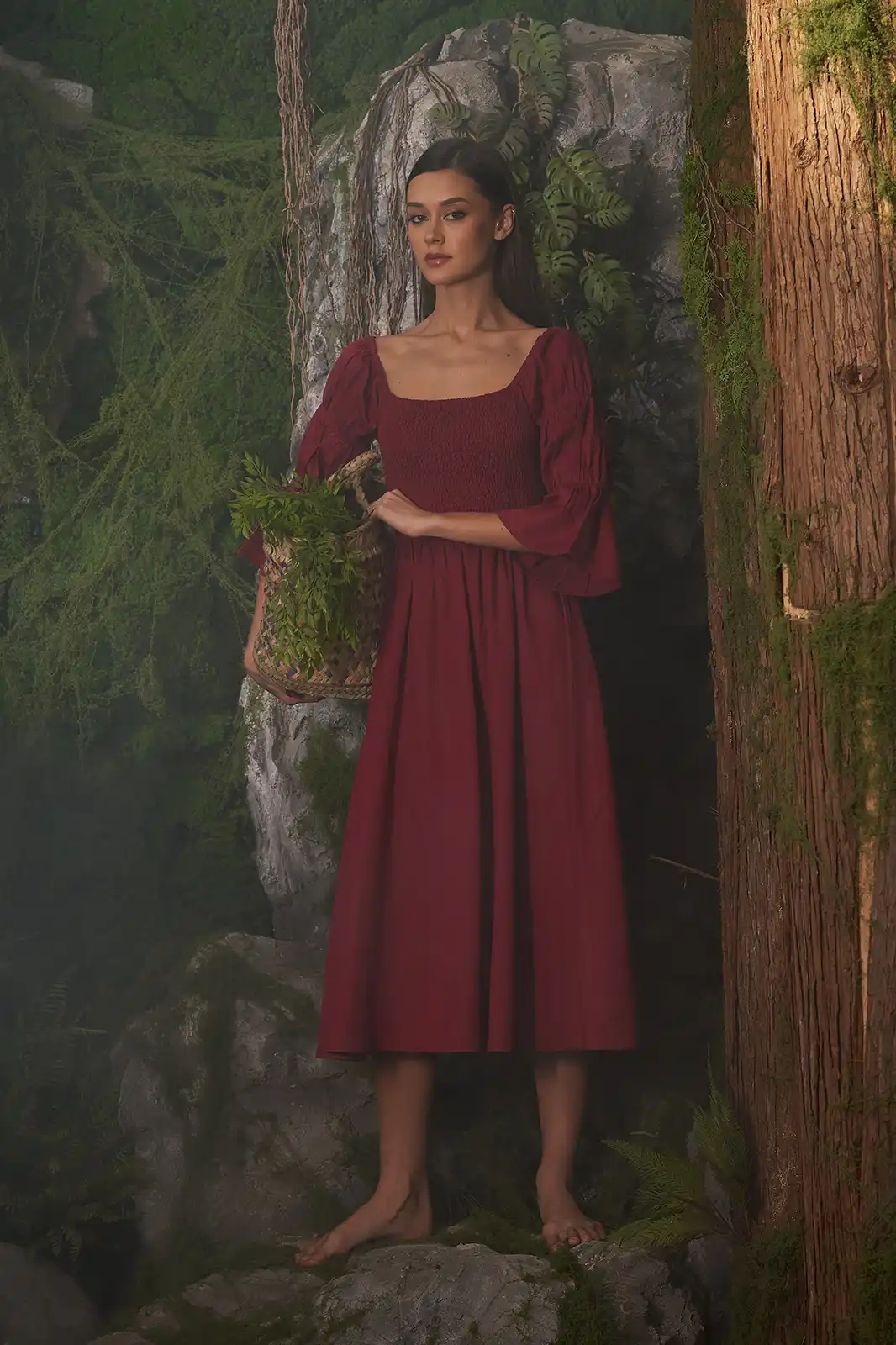 Women Clothing, Sepia Stories, Clothes For Women, Sustainable Cotton Clothing, Organic Women Clothing, Eco Friendly Clothing, Slow Fashion Brand, Slow Fashion Clothing, Ashita Fernandes, Sustainable Luxury Clothing Brands, Tanha U Neck Dress, Sustainable Dress For Women, U Neck Dress Pattern, Linen Dresses For Women, Linen Blend Dresses For Women, U Neck Long Dress