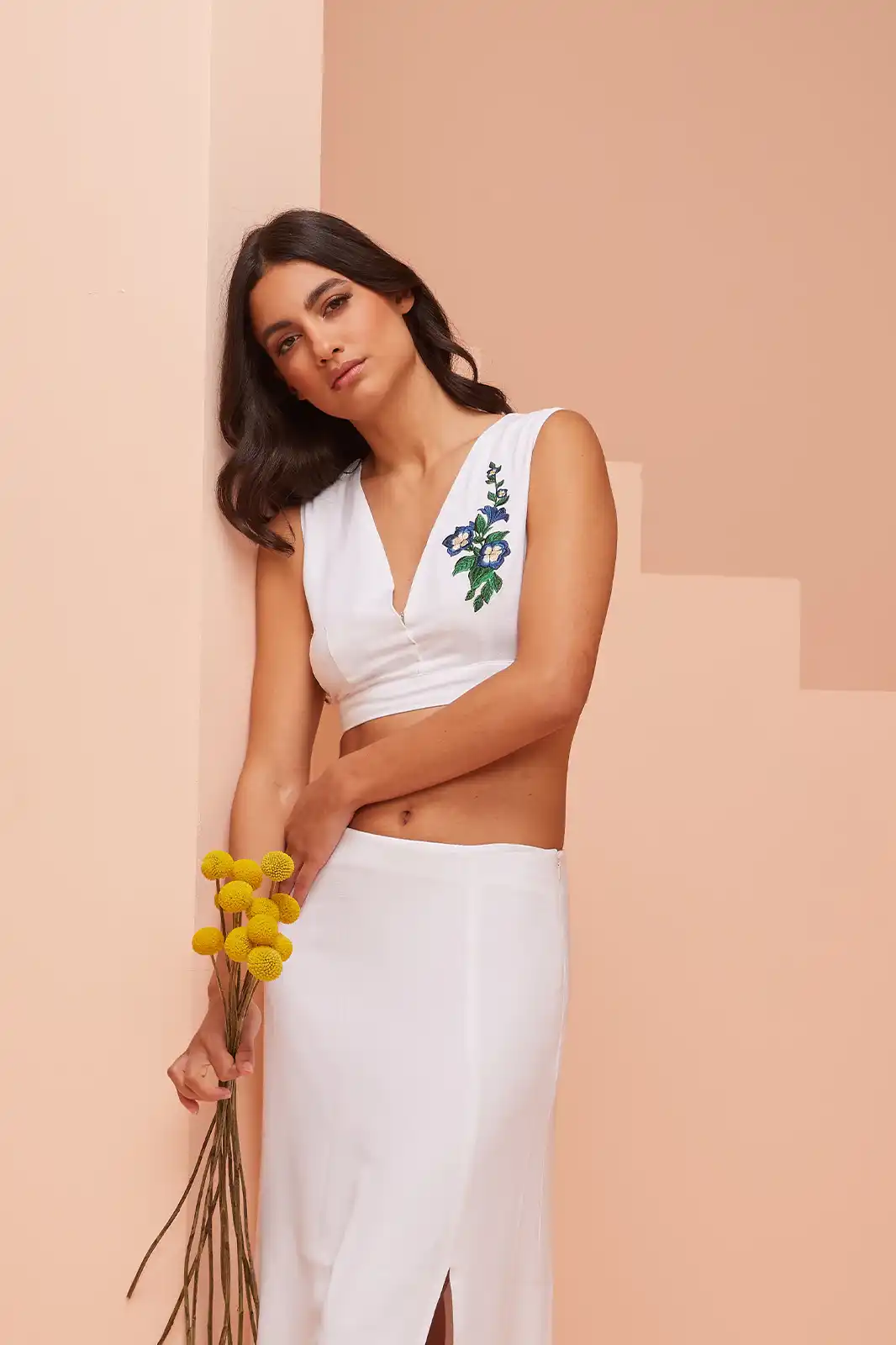 Zeya Handmade White Linen Top, White Linen Top For Women, Embroidered Linen Top, Printed Linen Top, Organic Top, Sustainable Top, Handmade Top For Women