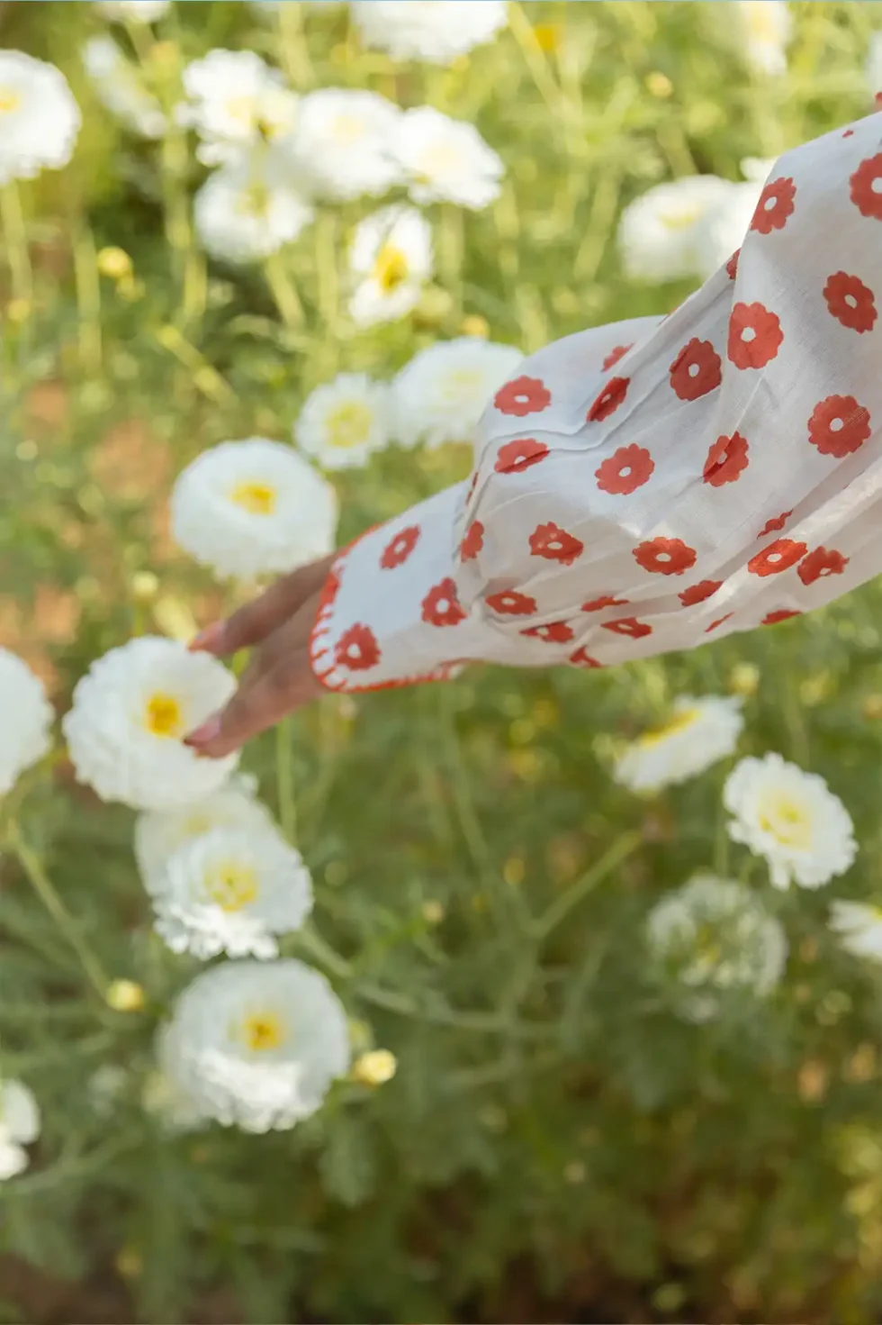 autumn trail shirt, mul mul shirt, balloon sleeves, hand embellishment, cuff embroidery, women’s shirt, artisan shirt, sustainable fashion, eco shirt, Sepia Stories