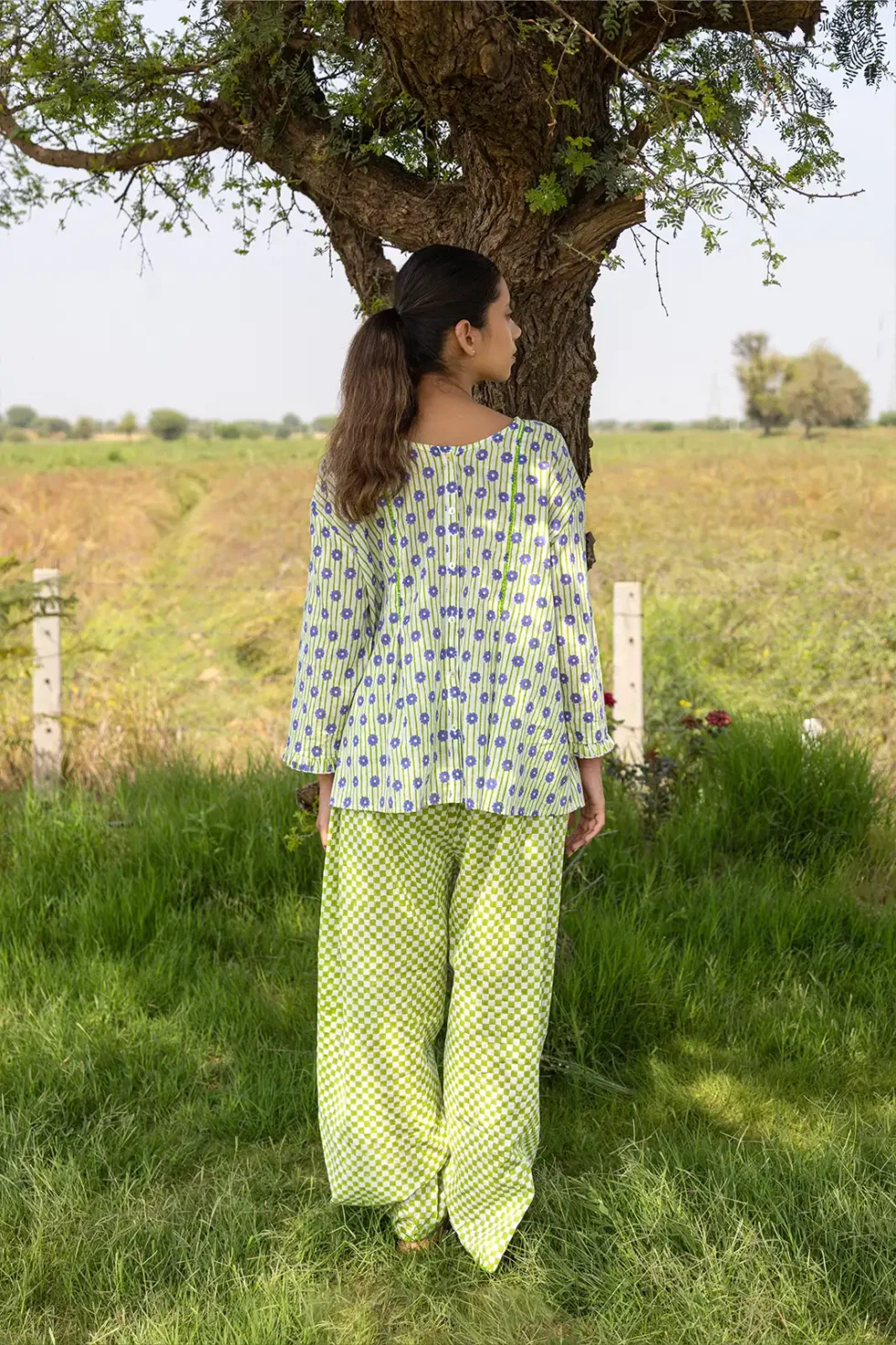 ember pleat top, box pleat top, chain stitch embroidery, bead work top, women’s top, handcrafted top, artisan fashion, sustainable clothing, eco wear, Sepia Stories