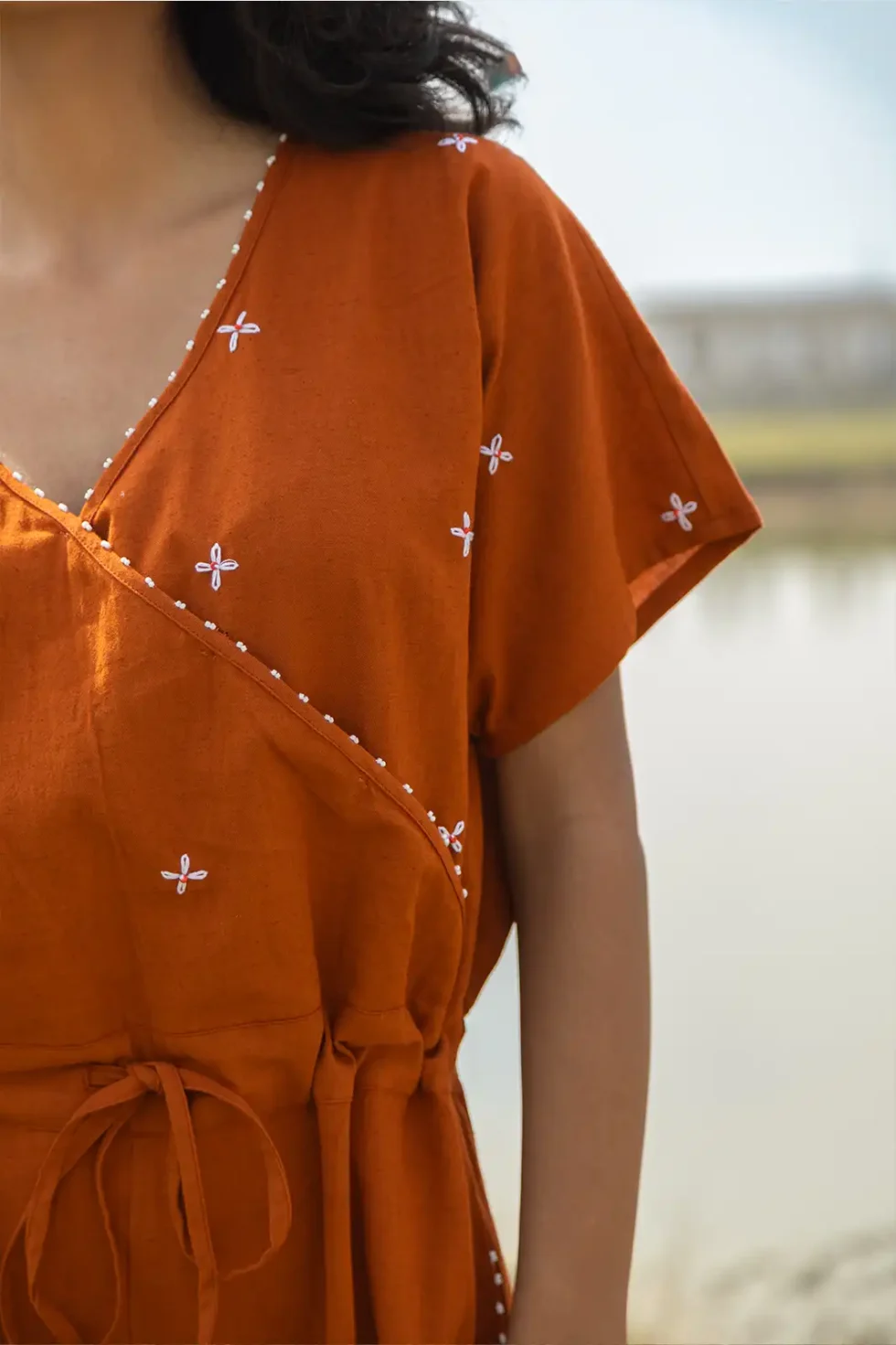 terra jumpsuit, cotton jumpsuit, hand embroidery, women’s jumpsuit, artisan jumpsuit, sustainable fashion, eco clothing, embroidered jumpsuit, handmade jumpsuit, Sepia Stories