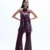 Drexa Wine Sequins Top And Flare Pants, Top And Pants Set, Wedding Dress, Woman Sleeveless Top, High Neck Sleeveless Top, Bottom Pants, Women Clothing, Party Wear Top And Bottom Set, Sepia Stories