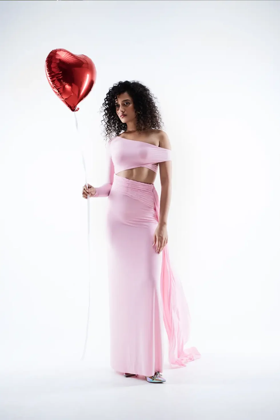 Eira Lycra Pink One Shoulder Dress, One Shoulder Dress For Women, Pink Long Dress, Lycra Dress, Stylish Dress For Party Wear, One Piece Long Dress, Sepia Stories