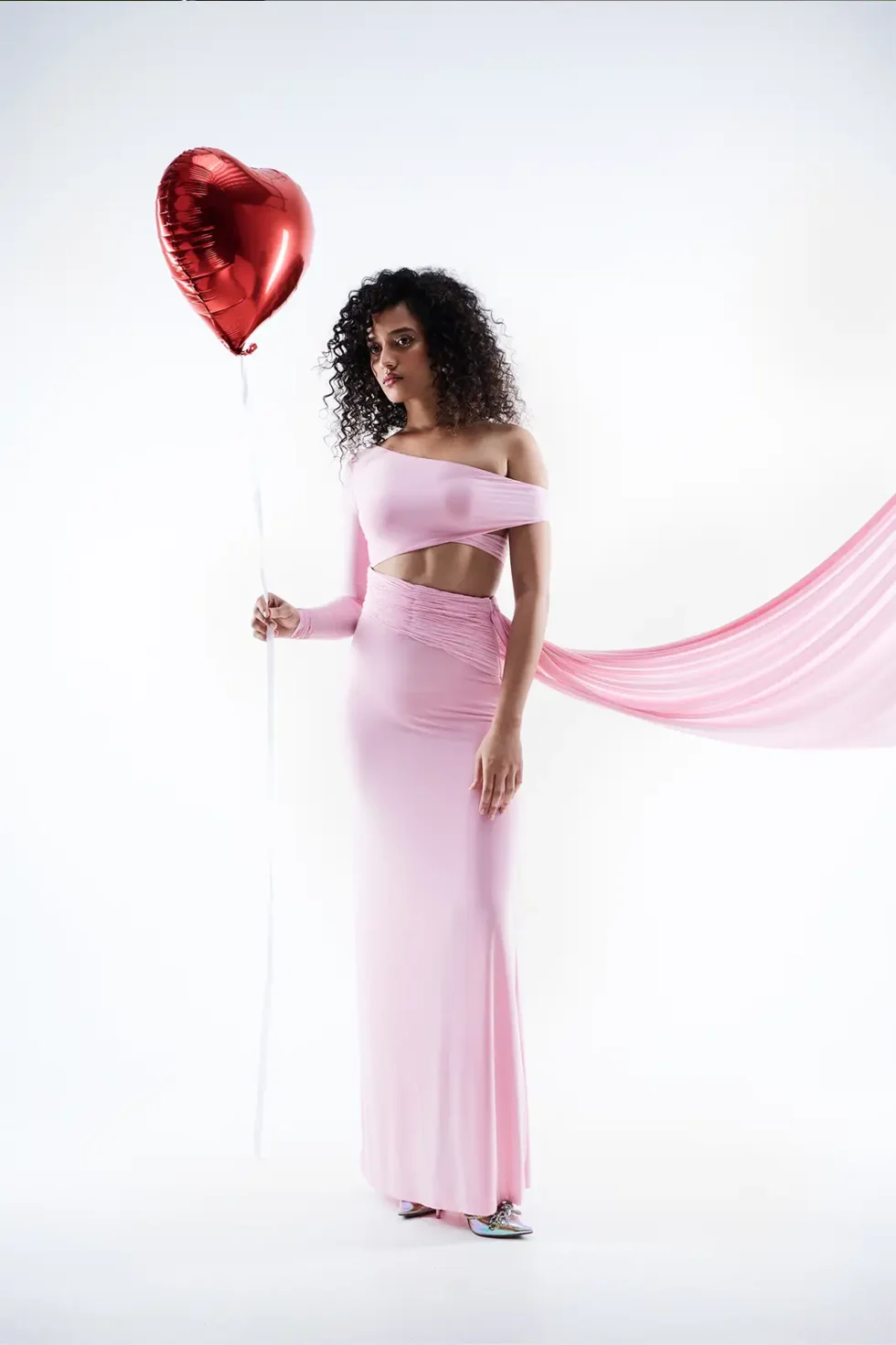 Eira Lycra Pink One Shoulder Dress, One Shoulder Dress For Women, Pink Long Dress, Lycra Dress, Stylish Dress For Party Wear, One Piece Long Dress, Sepia Stories