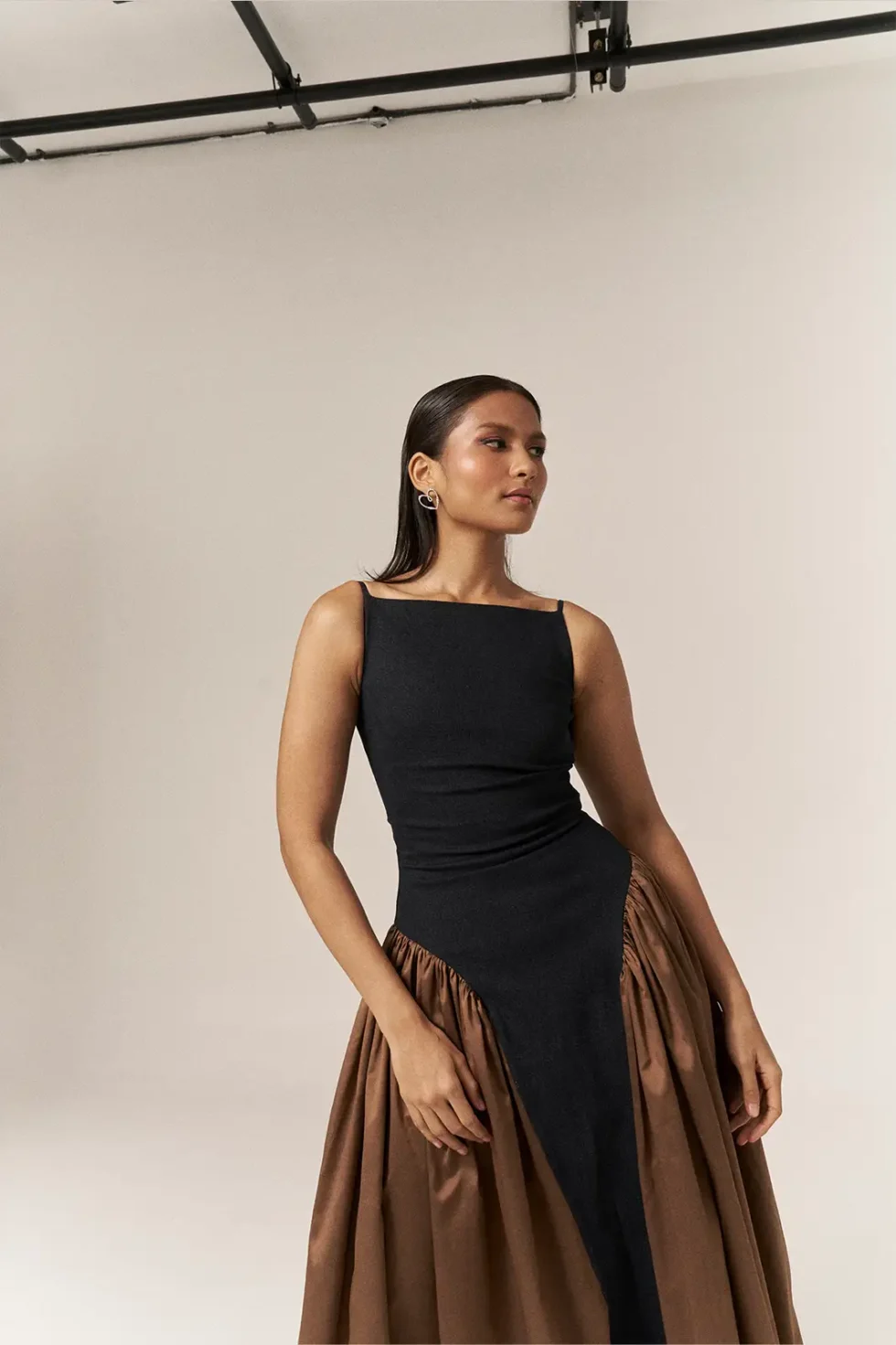 Garima GKD 015 Black Taffeta Dress, Black Sleeveless Dress, Black Long Dress, Taffeta Dress, Sleeveless Long Dress For Women, Party Wear Black Dress For Women, Party Wear Black Gown, Black Strappy Dress, Sepia Stories