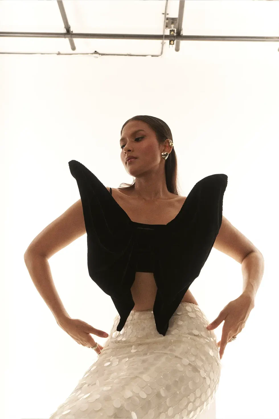 Garima GKD 02 Fish Cut Sequins Skirt, Fish Cut Skirt And Top, Black Top And Skirt, Long Skirt For Party Wear, Strappy Tops, Western Party Wear Dress For Women, Sleeveless Tops For Women, Sepia Stories