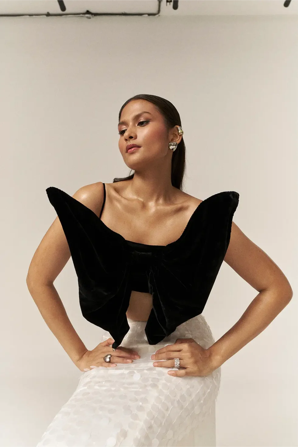 Garima GKD 02 Fish Cut Sequins Skirt, Fish Cut Skirt And Top, Black Top And Skirt, Long Skirt For Party Wear, Strappy Tops, Western Party Wear Dress For Women, Sleeveless Tops For Women, Sepia Stories