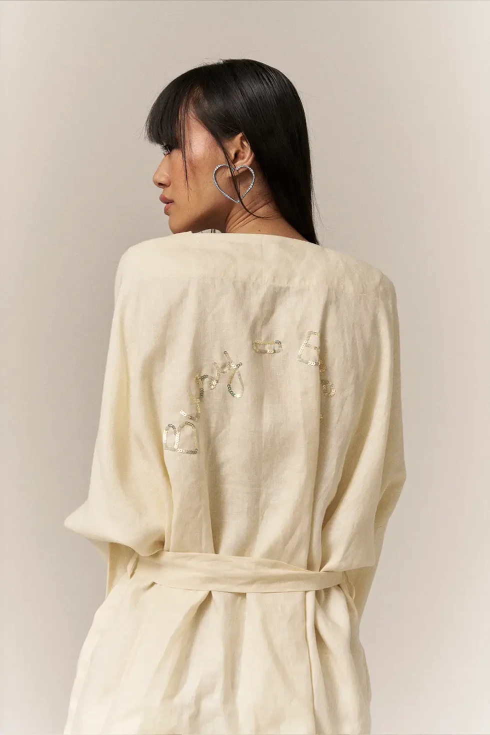 Garima GKD 025 Yellow Cotton Linen Dress, Cotton Linen Blend Dress, Full Sleeve Dress For Women, Casual Dress, Yellow Short Dress For Women, V Neck Dresses, Knotted Dress For Women, Sepia Stories