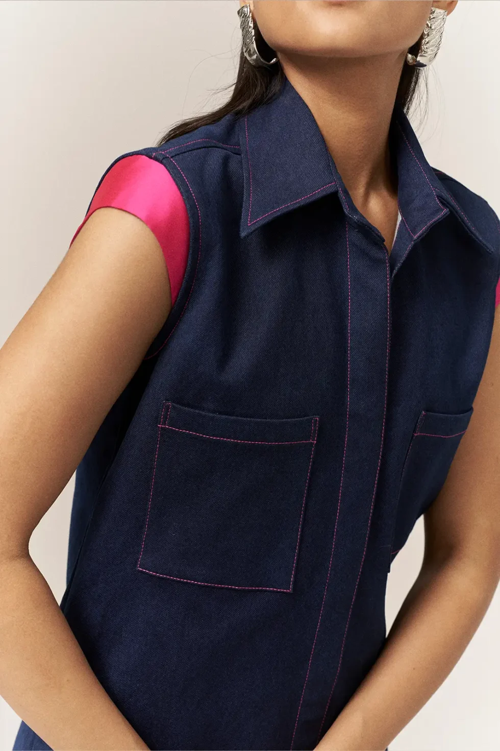 Garima GKD 026 Everyday Denim Dress, Blue Dress, Knee Length Dress For Women, Front Button Dress, Blue Denim Button Dress, Dress For Party Wear, Modern Dress, Premium Denim Dress, Trendy Clothing, Everyday Denim, Sleeveless Dress, Sepia Stories