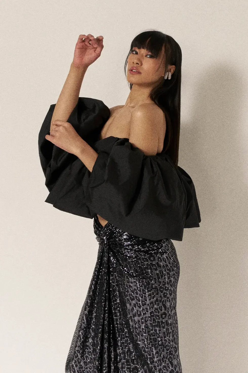 Garima GKD 07 Lycra Sequin Skirt Off Shoulder Top, Sequin Long Skirt, Black Off Shoulder Top, Off Shoulder Tops For Women, Silk Top, Matching Top And Skirt Sets For Women, Black Top And Skirt, Sepia Stories