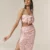 Garima GKD 09 Pink Cotton Skirt And Top Set, Cotton Skirt And Top Set, Pink Printed Dress, Matching Top And Skirt Sets For Women, Side Slit Skirt, Sleeveless Top And Skirt, Women Long Skirt And Top, Skirt And Top Set Western Party Wear, Floral Skirt And Top, Sepia Stories