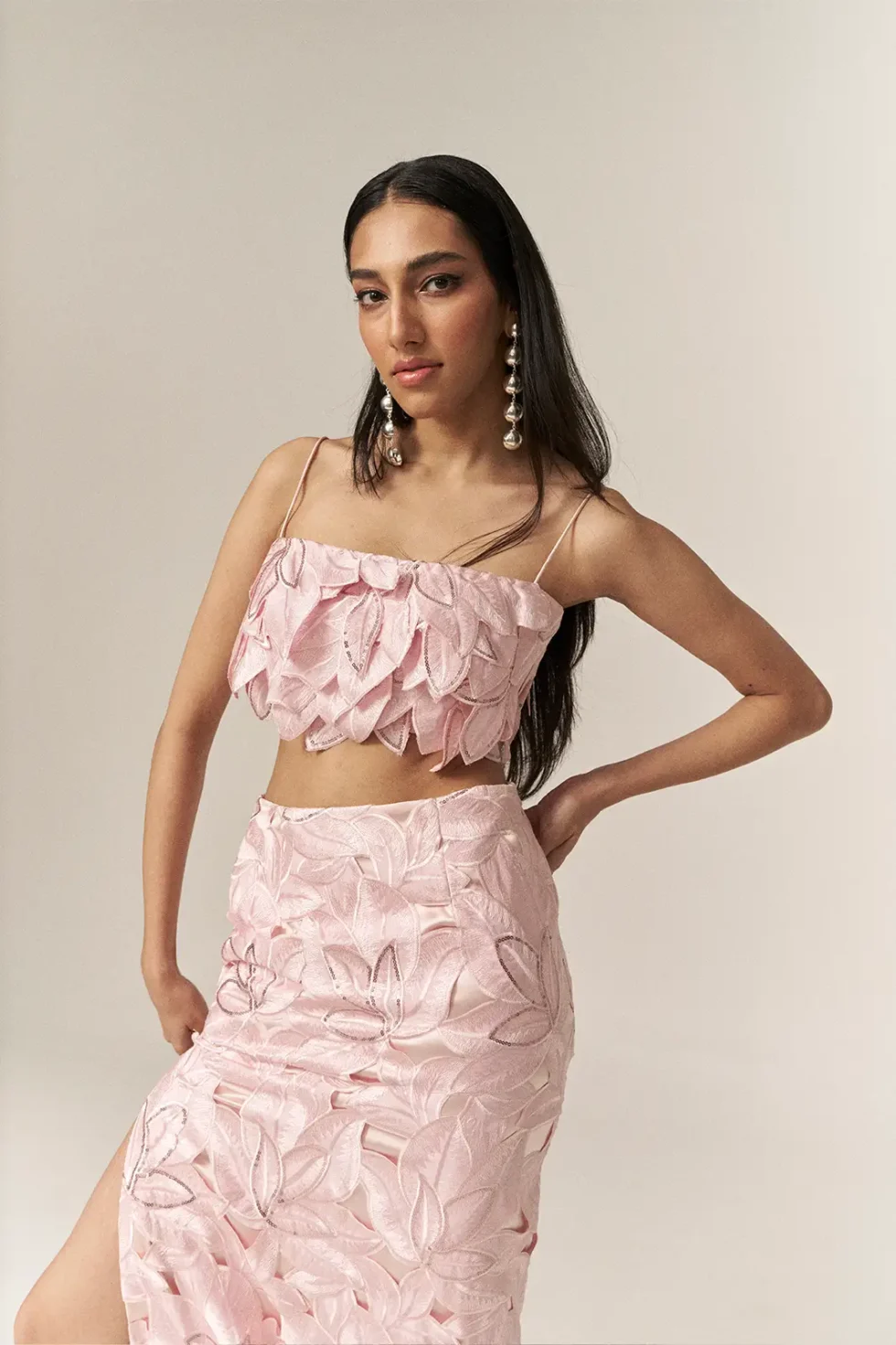 Garima GKD 09 Pink Cotton Skirt And Top Set, Cotton Skirt And Top Set, Pink Printed Dress, Matching Top And Skirt Sets For Women, Side Slit Skirt, Sleeveless Top And Skirt, Women Long Skirt And Top, Skirt And Top Set Western Party Wear, Floral Skirt And Top, Sepia Stories