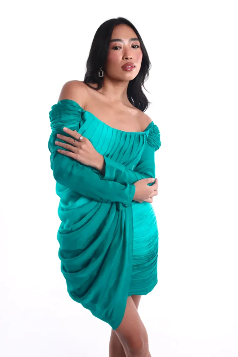 Gemma Teal Mini Chiffon Dress, Off Shoulder Mini Dress, Full Sleeve Party Dress, Green Mini Dress, Teal Green Colour Dress, Evening Party Dress, Bodycon Dress, Sepia Stories, Women Dress For Party, Beautiful Party Dresses For Ladies, Evening Party Dress, Bodycon Dress With Long Sleeves, Long Sleeve Short Dress