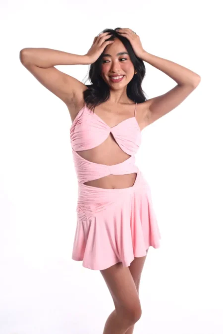 Mei Pink Lycra Mini Skirt Dress, Pink Mini Dress, Sleeveless Short Dress, Mini Hot Dresses For Ladies Night, Mini One Piece Dress Party Wear, Strap Dress, Sepia Stories, Party Dress, Women Dress For Party, Deep Neck Dress, Light Pink Dress, Mini Skirt Dress For Women, Sexy Party Dress