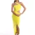 Noa Yellow One Shoulder Lycra Dress, Yellow Long Dress, Front Slit Long Dress, One Shoulder Maxi Dress, Party Wear Long Dress, Bodycon Dress Full Length, Sepia Stories, Party Dress, Women Dress For Party, Yellow Cocktail Dress, Long Sleeveless Dress