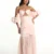 Thalina Blush Pink Off-shoulder Puff Sleeves Dress, Long Pink Dress, Off Shoulder Dress, Long Puff Sleeves Dress, Party Wear Long Dress, Bustier Dress, Sepia Stories, Party dress, Women Party wear