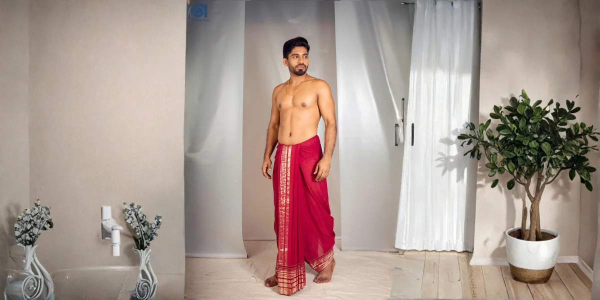 Dhoti For Pooja, Handloom Dhoti, Pure Cotton Dhoti, Organic Cotton Dhoti, Different Types Of Dhoti, Dhoti For Durga Puja, Dhoti For Pandit, Traditional Dhoti, Sepia Stories