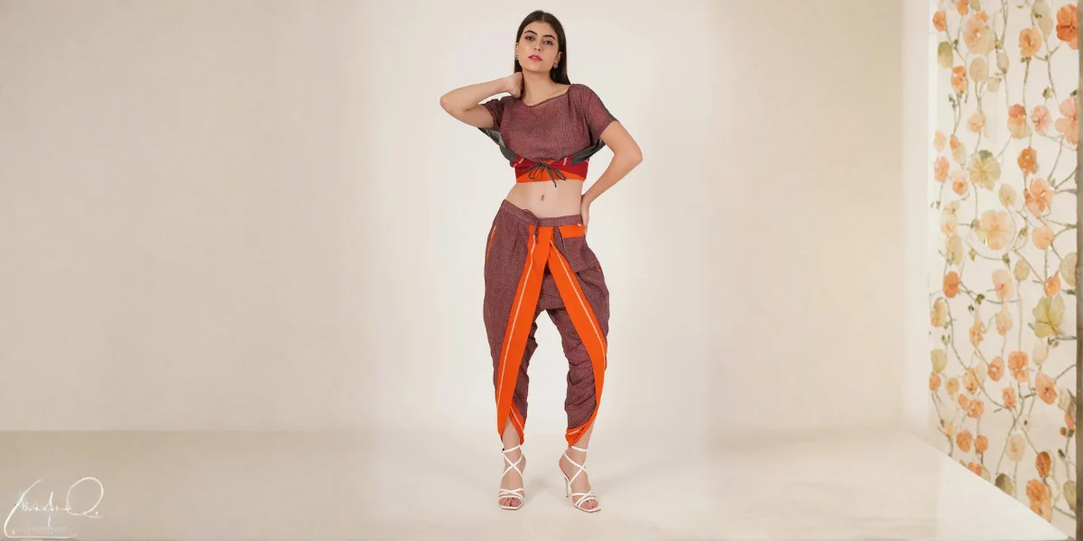 Tops For Dhoti Pants For Ladies, Dhoti Pants With Top, Cotton Dhoti Pants And Tops For Ladies, Handloom Dhoti, Cotton Dhoti Pants For Ladies, Tops For Dhoti, Sepia Stories