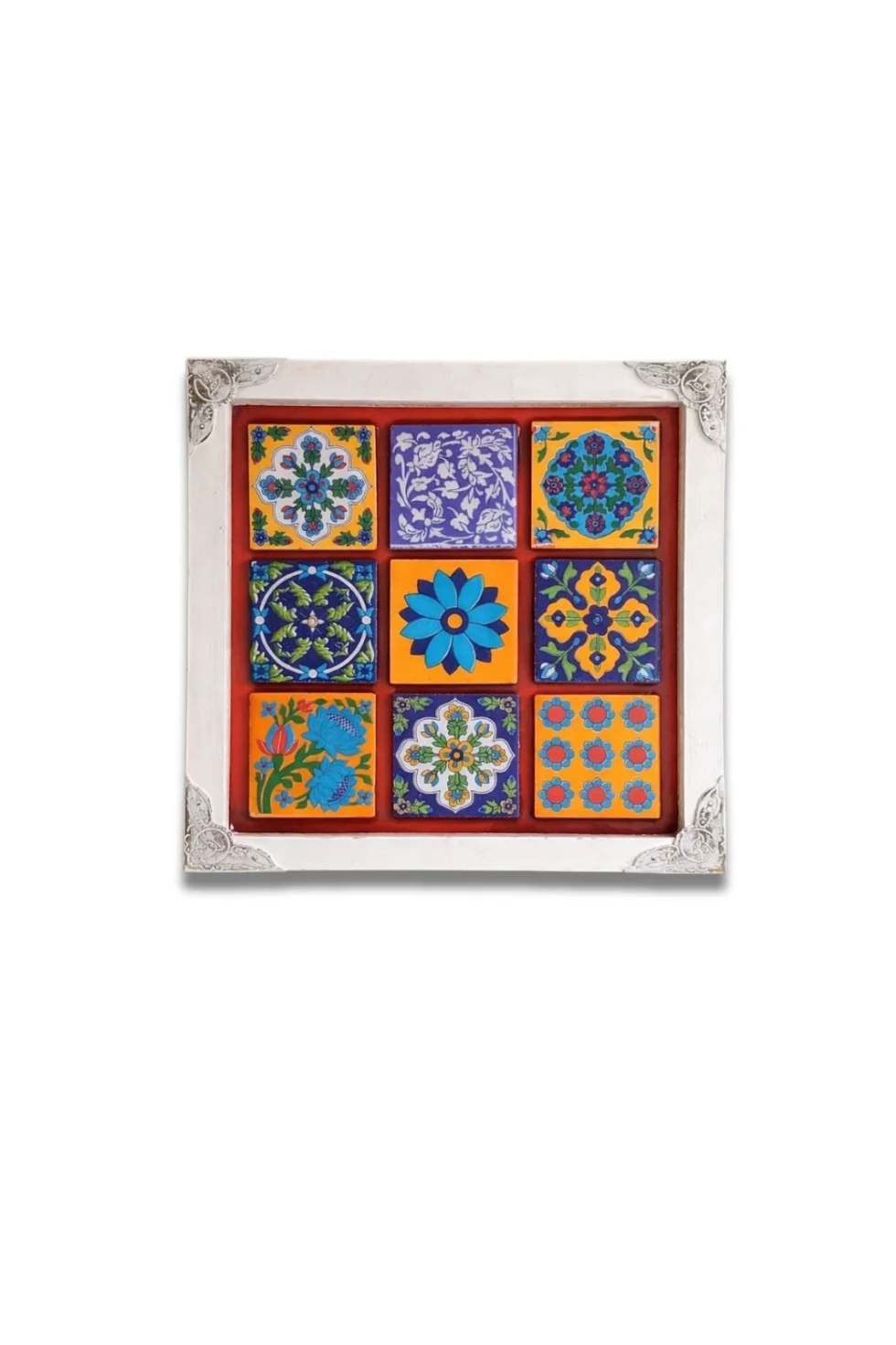 Joa Azulejo Tile Wall Art With Vintage Corners White, Frames For Home Decor, Artistic Frame, Pine Wood Frame, Vintage Frame, Art Frame Design, Art Frame Set, Sepia Stories