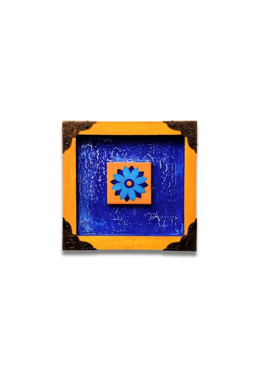 Joa Azulejo Tile Wall Art With Vintage Corners, Handcrafted Wall Art, Frames For Home Decor, Artistic Frame, Wall Art Frames, Pine Wood Frame, Sepia Stories