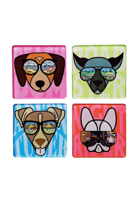 Pet Coasters Dog In Premium Acrylic, Pet Coasters, Art Deco Coasters, Painted Coasters, Custom Coasters, Hand Crafted Coasters, Square Coasters, Sepia Stories