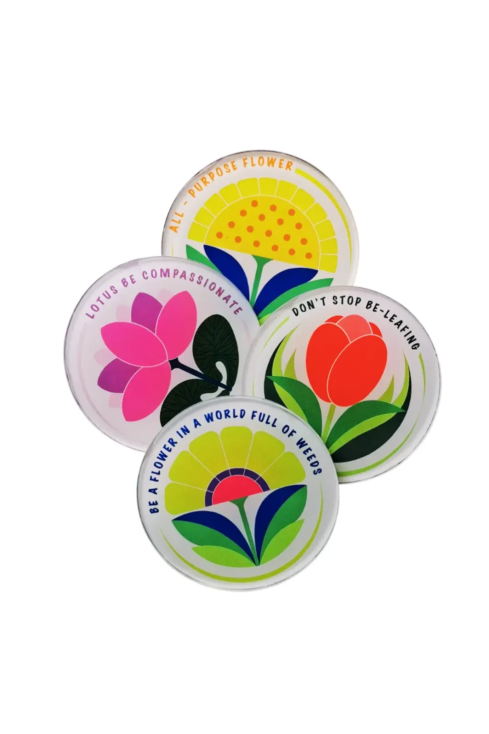 Flower Coasters In Premium Acrylic Round, Painted Flower Coasters, Coaster Table Set, Creative Coasters For Drinks, Round Coaster Set, Coasters For Cups, Sepia Stories