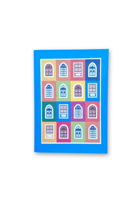 JOA Goan Window 5 Blue Hardbound Printed Paper Notebook, Handmade Pocket Notebook, Printed Notebook, Blue Notebooks, Paper Notebook, Hardbound Notebooks, Notebooks For Journaling, Vertical Notebook, Goal Setting Notebook, Daily Writing Notebook, Sepia Stories, Jack Of All, Notebooks online