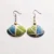 Green Blue Triangle Small Designer Sustainable Jewellery, Shell Earrings, Goa Earrings, Creative Earrings, Funky Earrings, Casual Earrings, Green Earrings, Sepia Stories, Jack Of All, Themed Earrings, Handcrafted Earrings For Women, Hand Painted Earrings, Hand Painted Earrings Jewelry