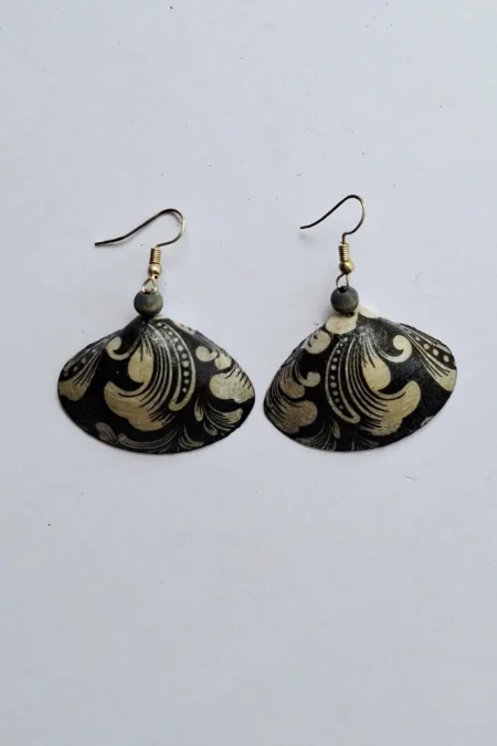 Joa B And W Small Handcrafted Earrings, Sustainable Jewellery, Sea Shell Earrings, Hand Painted Earrings Jewelry, Designer Earrings, Goa Earrings, Handcrafted Earrings, Handcrafted Earrings For Women, Hand Painted Earrings, Earrings Online, Sepia Stories, Jack Of All