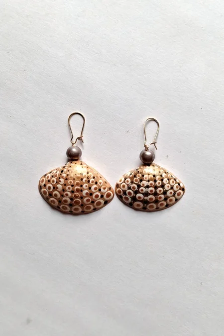 JOA Black Pearl Dotted Small Sustainable Shell Earrings, Goa Earrings, Black Earring, Earrings Online, Handpainted Earrings, Women Earrings, Shell Jewelry, Sepia Stories, Jack Of All, Sustainable Jewellery, Hand Painted Earrings Jewelry,
