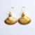 JOA Gold Border Dotted 1 Small Hand Painted Earrings, Sea Shell Earrings, Handcrafted Earrings, Artistic Earrings, Sustainable Jewellery, Goa Earrings, Hand Painted Earrings, Hand Painted Earrings Jewelry, Shell Earrings, Sustainable Jewellery, Sepia Stories, Jack Of All,