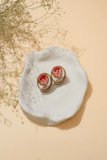 WHE Multicolor Repurposed Fabric and Wood studs