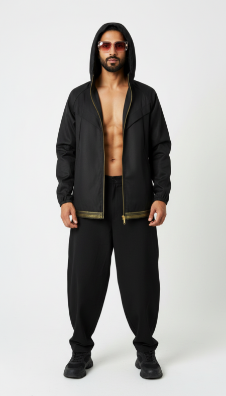 SPIKE LINEN HOODIE