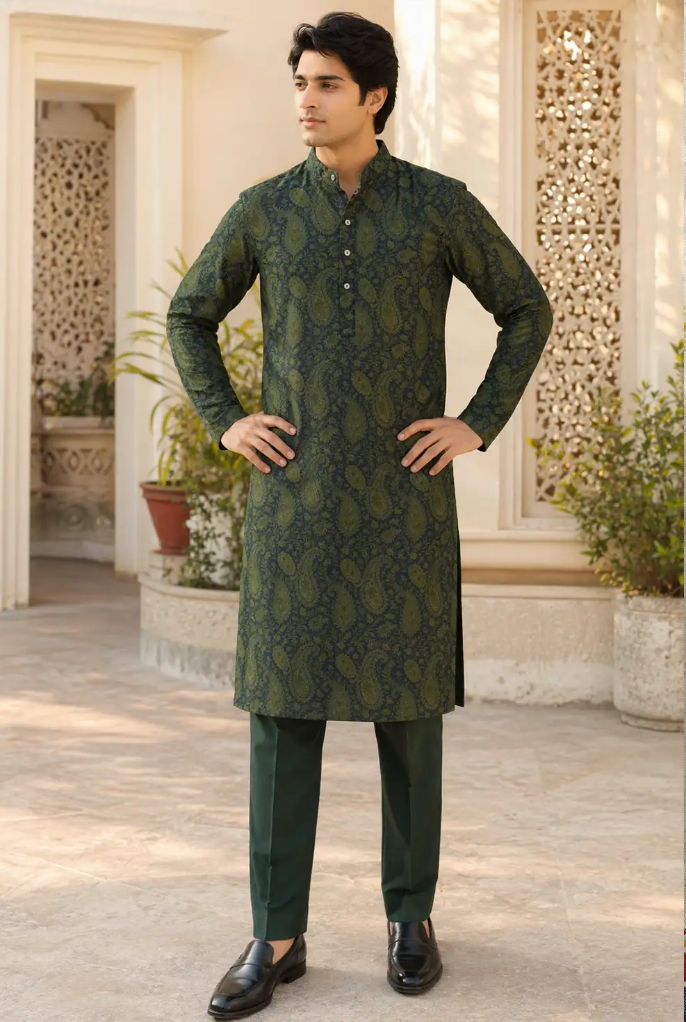 Contemporary handmade kurtas for men