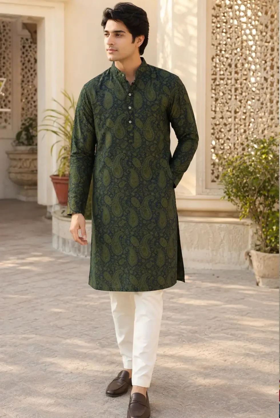 Contemporary handmade kurtas for men