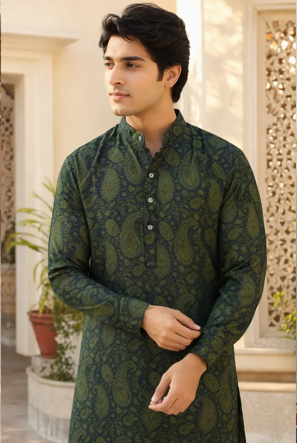 Contemporary handmade kurtas for men