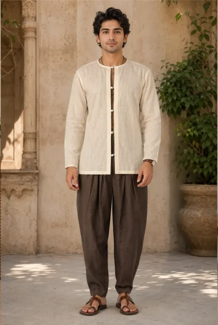 PARTHO LINEN SHIRT PEACH